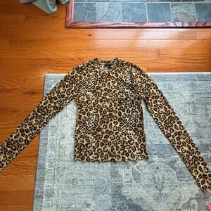 Forever 21 Leopard Print Long Sleeve Top